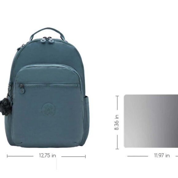 brand new Kipling 45cm 15" backpack Seoul large openside pocket light green - Picture 3 of 10